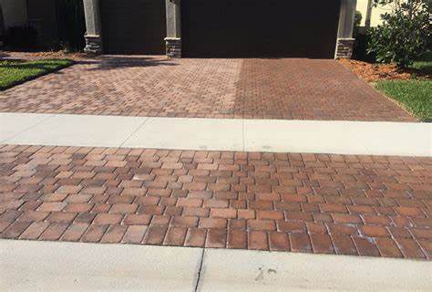 Brick pavers being sealed by Onyx Asphalt USA