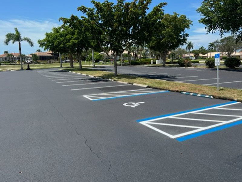Parking lot ADA markings by Onyx Asphalt USA